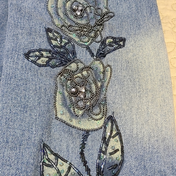 Vintage Kaity floral denim jacket size L - Picture 4 of 11